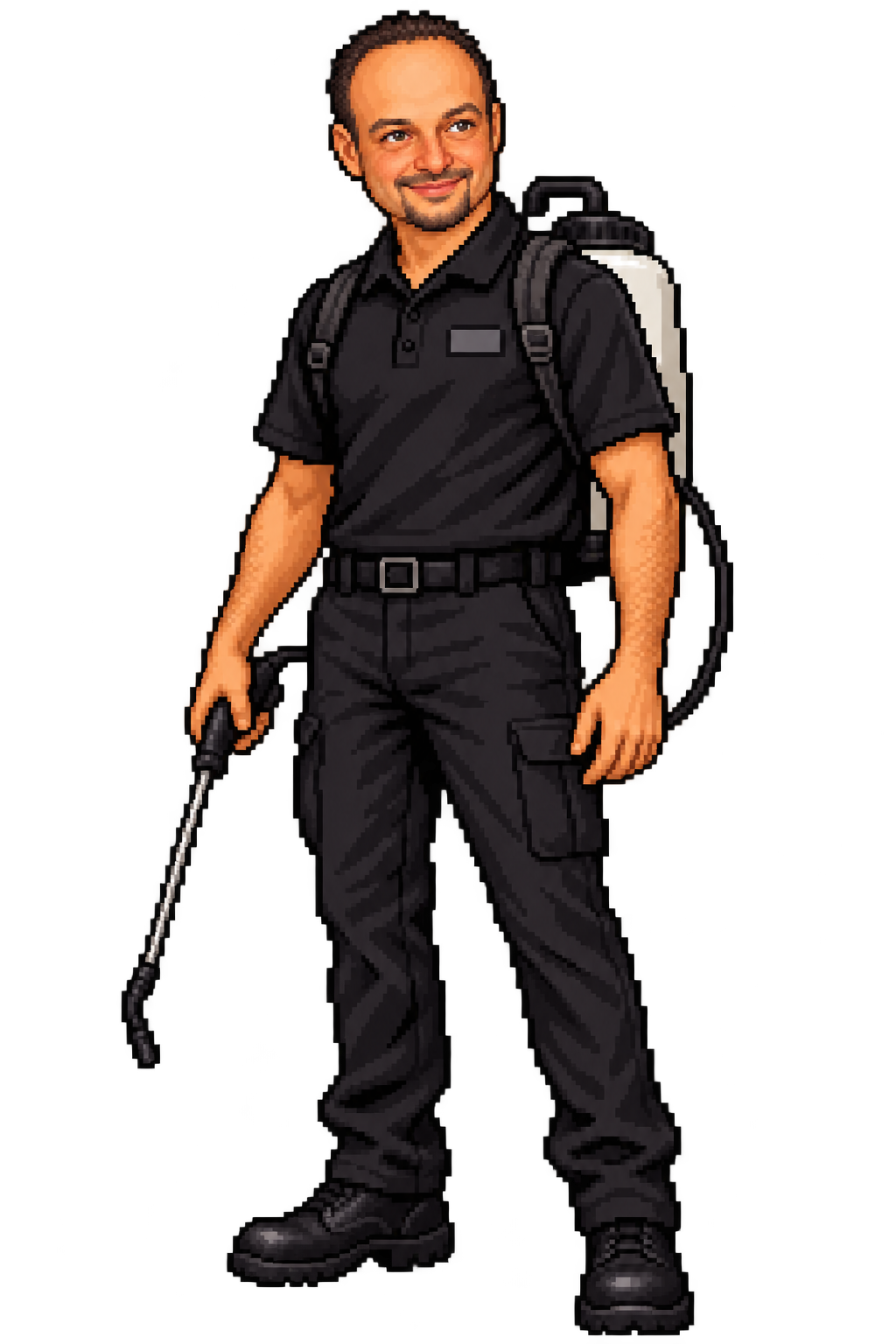 Alex the Maxguardian — pixel-art pest control technician